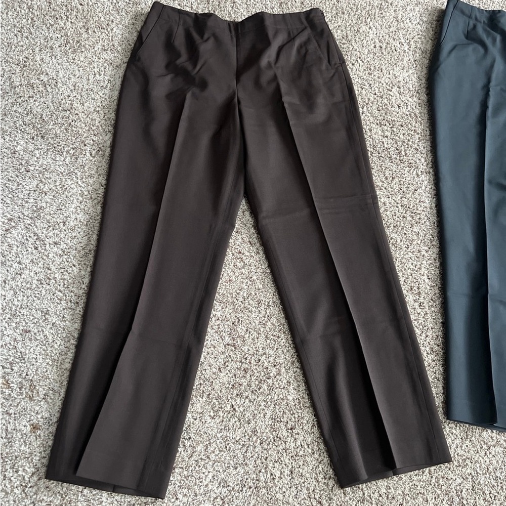 Talbots Stretch Wool Dress Pants Lot of 3 Size 14 Brown Gray Navy Blue - Picture 2 of 11